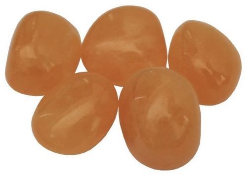 Pierres roulées calcite orange taille galet