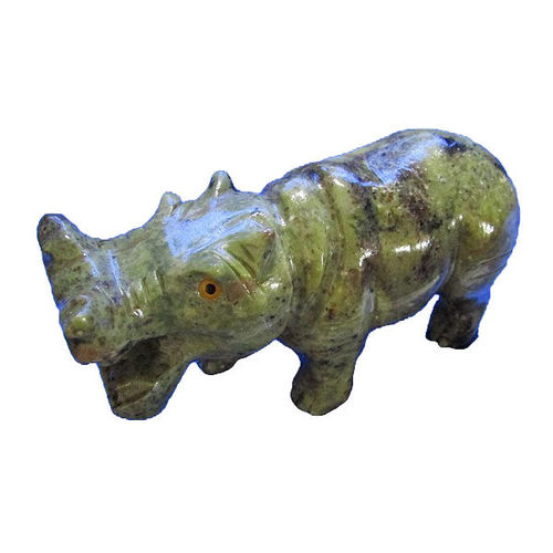 Figurine hippopotame en serpentine