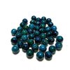 Perle ronde Chrysocolle azurite 10 mm