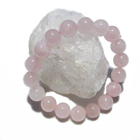 Bracelet perles Quartz rose