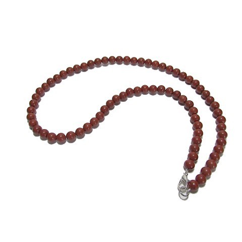 Collier jaspe rouge perles 6mm